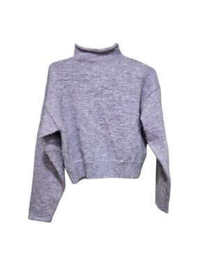 Line & Dot Cropped Mock Neck Sweater Lavender XS Shiloh